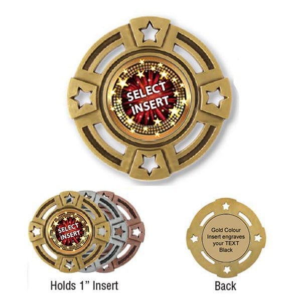 Four Stars 2 inch medal with 1-inch activity insert