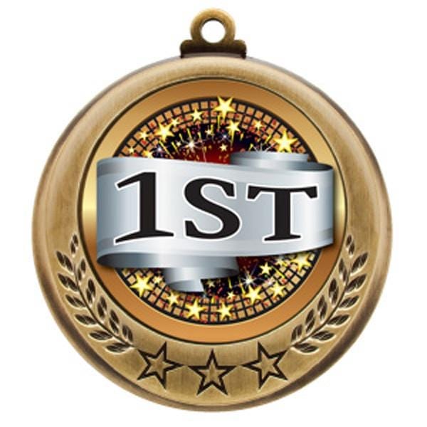 Spectrum 1st Place Scroll medallion 2 3/4 inch