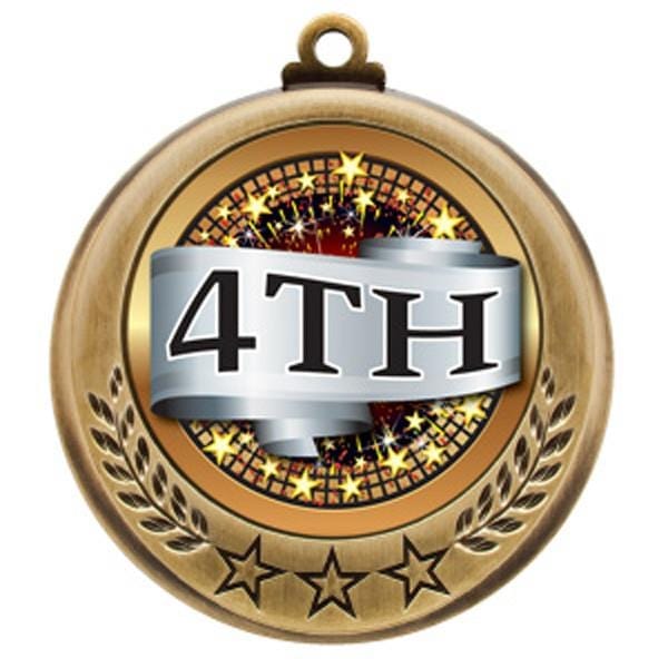 Spectrum 4th Place Scroll medallion 2 3/4 inch