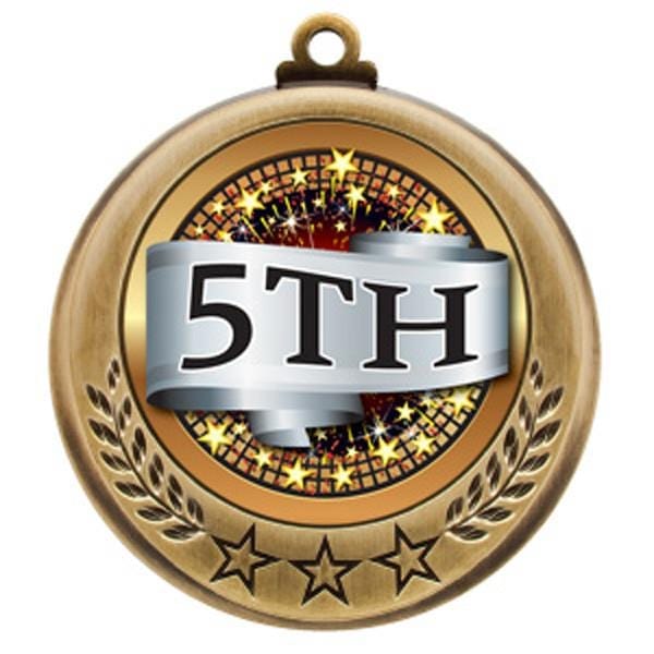 Spectrum 5th Place Scroll medallion 2 3/4 inch