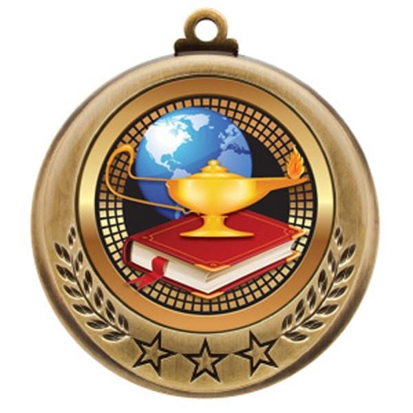 Academic Spectrum Lamp of Knowledge medallion 2 3/4 inch