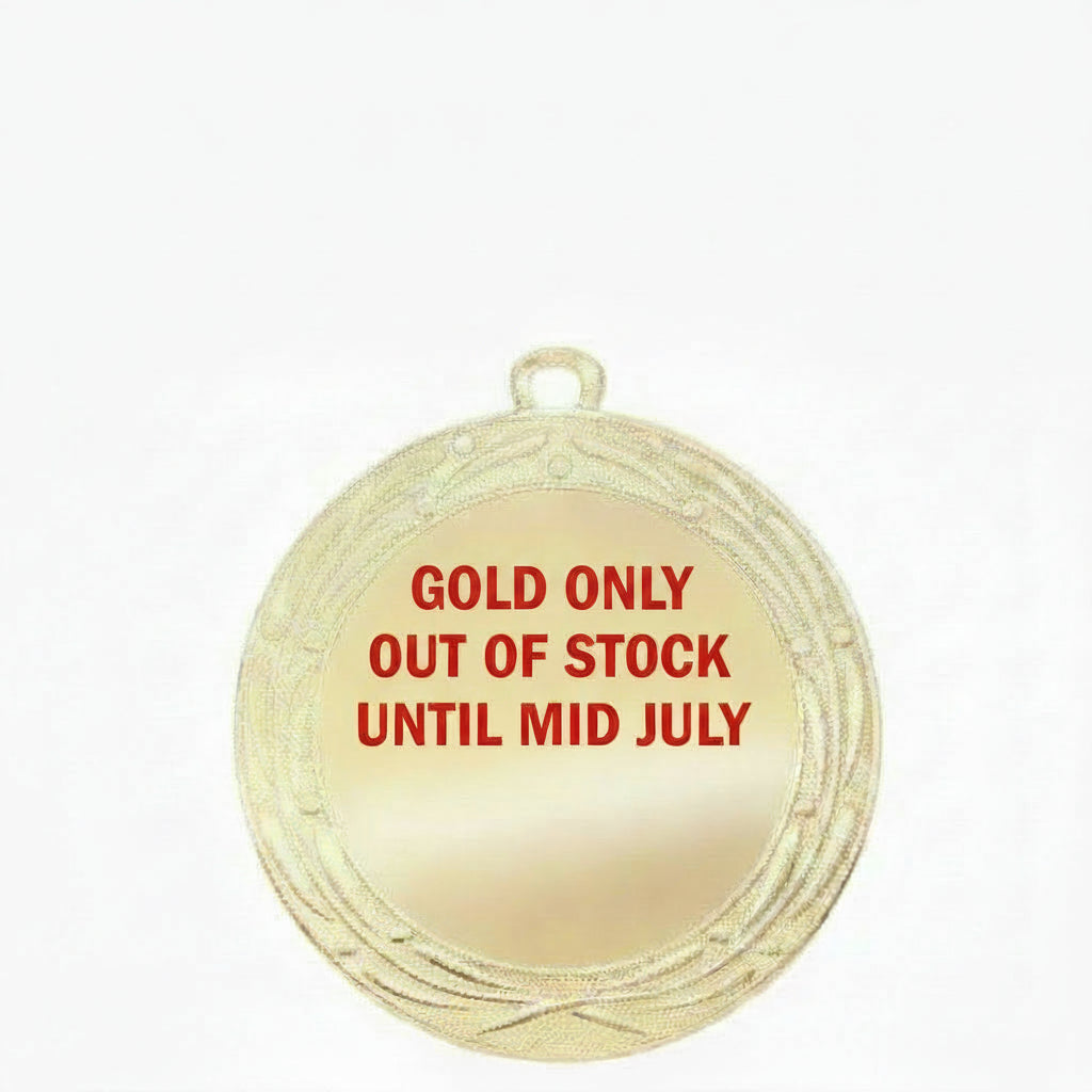 Hockey iron medal with 2-inch logo insert, 2.75 inch