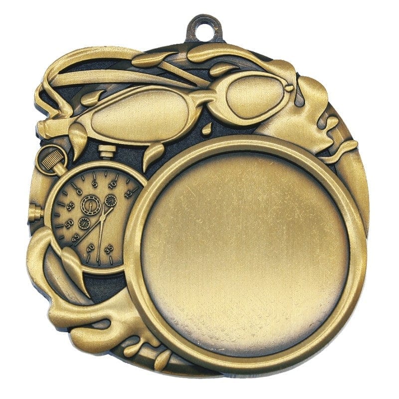 Swimming sport medal with 1.5-inch insert, 2.5 inch