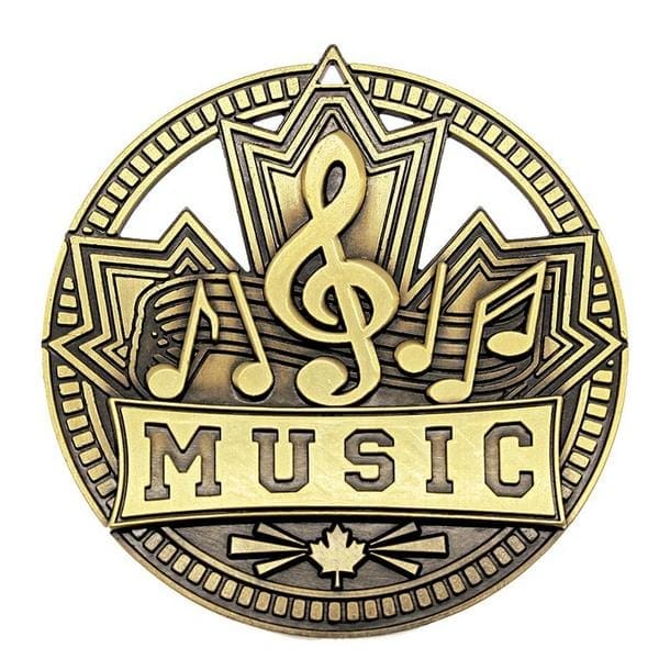 Music medallion Patriot 2 3/4 inch – gold