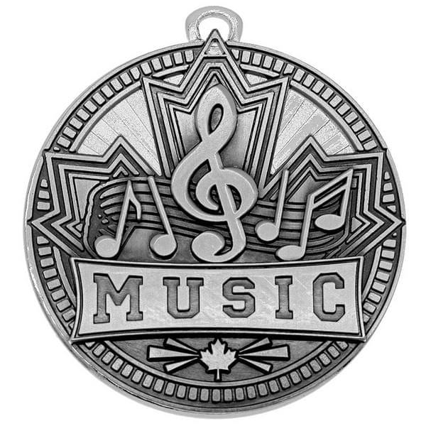 Music medallion Patriot 2 3/4 inch – silver