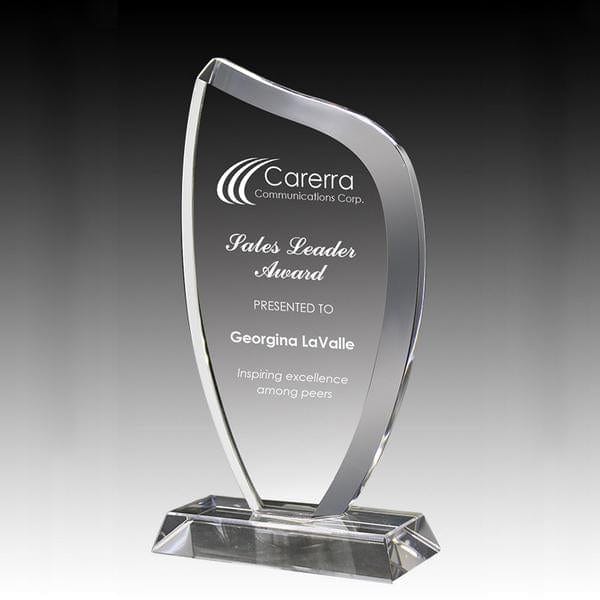 Regal Flame Optic crystal glass award 7 1/2 inch–8 1/2 inch
