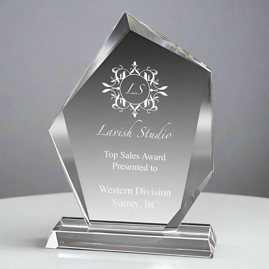 Regal Iceberg Optic crystal glass award 8–9 inch