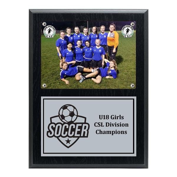 Hockey recessed black oak plaque, 9 x 12 inch, holds 5 x 7 photo