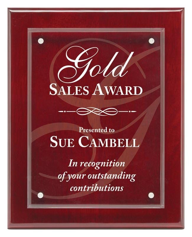 Piano Finish Plaques Magna acrylic Rosewood 8–9 inch