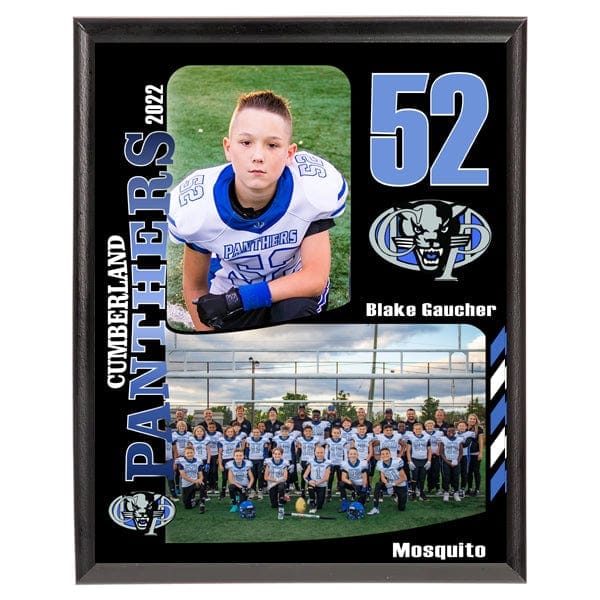 Custom Player and Team Full Colour Photo plaque 8–9 inch