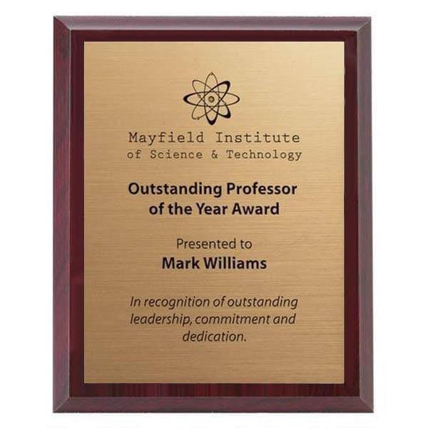 Plaque - Economy - Gold Plate/Blk Engraving (A2909) - Quest Awards