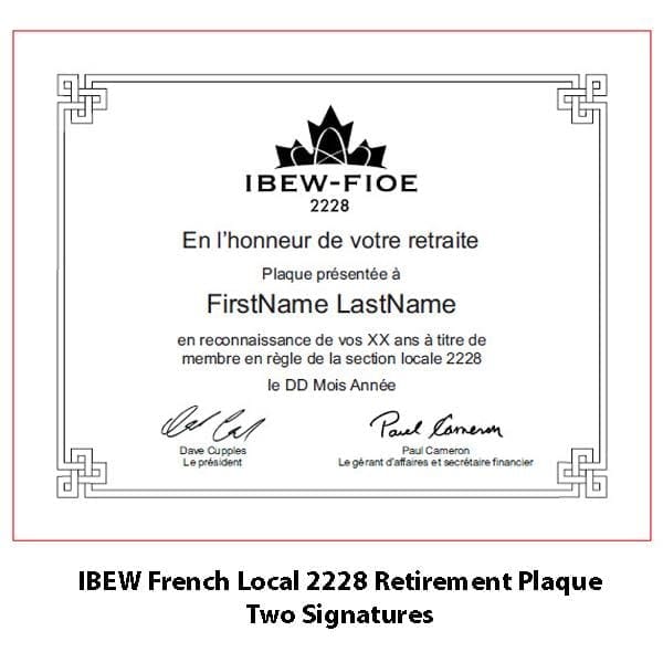 Plaque - IBEW Retirement Plaque - Black with Black Plate/Gold Engravin ...