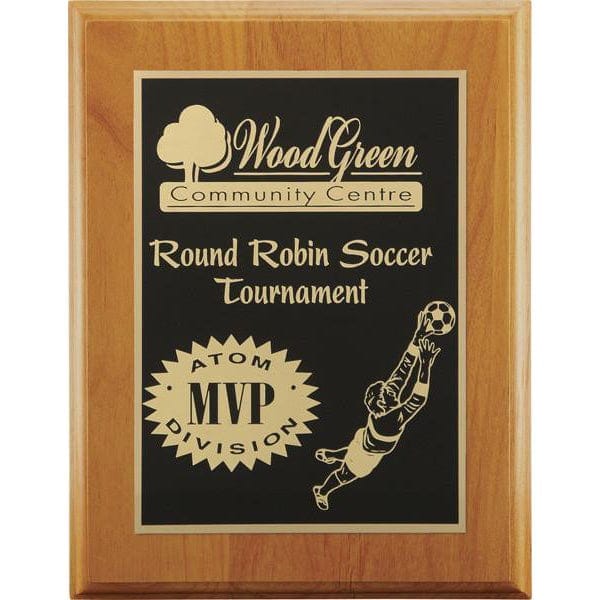 Red Alder wood Square Edge with plate plaque 5–9 inch