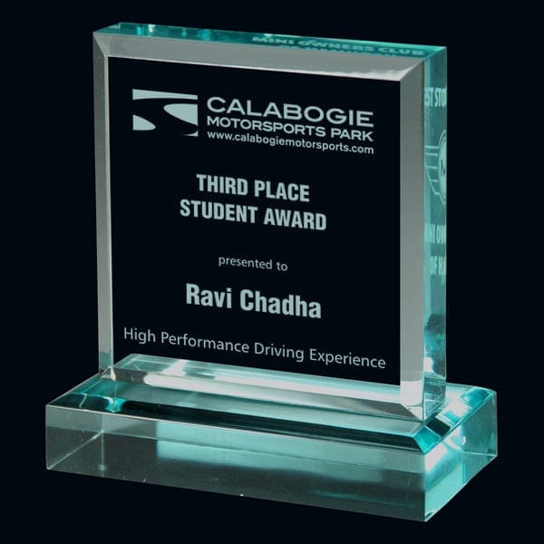 Racing award acrylic Jade Acclaim 3 1/2 inch