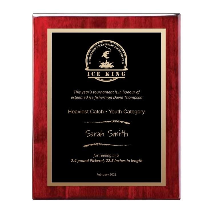 Racing Piano Finish Plaques Rosewood 7 inch–10 1/2 inch