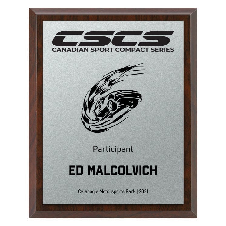 Racing economy Brushed silver Plate/Blk engraving plaque 5–12 inch