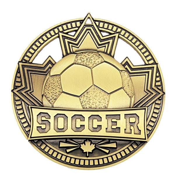 Soccer gold Patriot medallion 2 3/4 inch