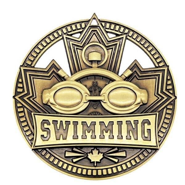Swimming medallion Patriot Sport 2 3/4 inch – gold