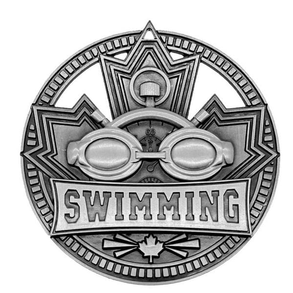 Swimming medallion Patriot Sport 2 3/4 inch – silver