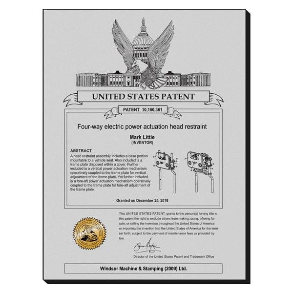 Brushed Steel Look USA Patent plaque