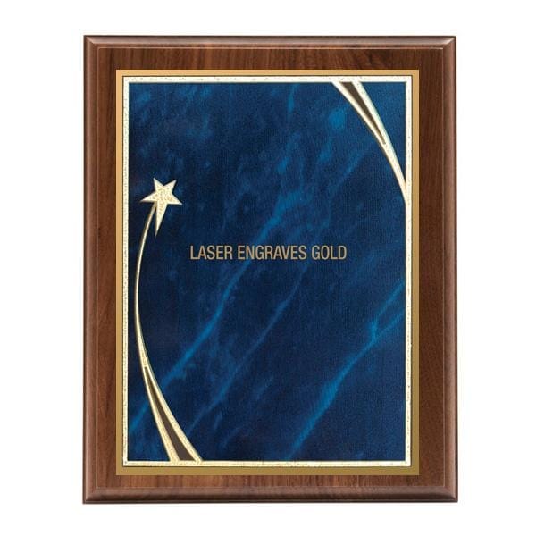 Square Edge with designer brass plate Walnut plaque 7–9 inch