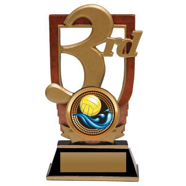Water Polo 3rd Place trophy with insert 2 inch