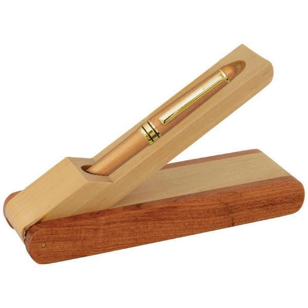 Wood box with maple Eurostyle twist pen
