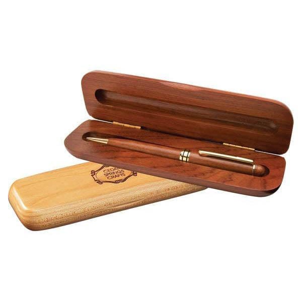 Wood box with wooden pen or pencil